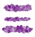 Dark violet long thin watercolor brush strokes, uneven stripes