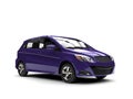 Dark violet modern compact small car Royalty Free Stock Photo