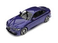 Dark violet modern fast car - top down view