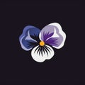 Dark Violet Pansy Flower Logo With Arctic White Royalty Free Stock Photo