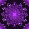 Dark violet valentine calligraphy round pattern