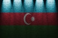 Dark wall five lights background with blending Azerbaijan flag Royalty Free Stock Photo