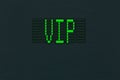Dark wall texture with LED panel with inscription vip Royalty Free Stock Photo