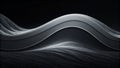 Dark Wave Layered, Linear Composition, Abstract Monochrome