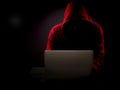 The dark web hooded hacker Royalty Free Stock Photo
