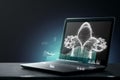 Dark web, shadow crime, internet crime concept, hidden internet. Hologram of digital hacker in computer space. Hacker virus attack Royalty Free Stock Photo