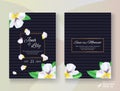 Dark Wedding Invitation Cards Set with Flowers Royalty Free Stock Photo