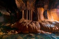 Rock formation in Sumaguing Cave in the Philippians Royalty Free Stock Photo