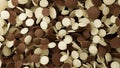 Dark and white chocolate chips background. sweets, candies chocolate pattern Royalty Free Stock Photo