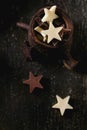 Dark and white Chocolate stars Royalty Free Stock Photo