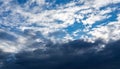 Dark and white clouds before rainy, blue sky white clouds as background, gray and white clouds before heavy rain Royalty Free Stock Photo