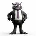 Dark White And Purple Business Suit Monster - Moody Monotones