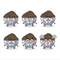 Dark wild rice cartoon character with various angry expressions