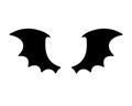 dark wing silhouette evil devil in the shadows Scary bat wings on Halloween night