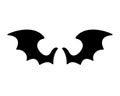 dark wing silhouette evil devil in the shadows Scary bat wings on Halloween night