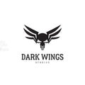 Dark wings. Skull logo