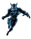 Dark woman super hero comic book illustrated character Royalty Free Stock Photo