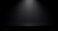 Dark Wood Panel Wall with Spotlight and Illuminated Shelf Royalty Free Stock Photo
