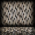 Dark wood planks finishing on interior backdrop Royalty Free Stock Photo