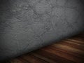 Dark wooden concrete empty room. Grunge background Royalty Free Stock Photo