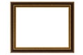 Dark wooden picture frame isolated on white background. with clipping path Royalty Free Stock Photo