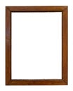 Dark wooden picture frame on white backround Royalty Free Stock Photo