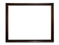 Dark wooden picture frame on white backround Royalty Free Stock Photo