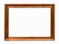 Dark wooden picture frame on white backround Royalty Free Stock Photo