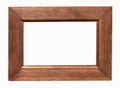 Dark wooden picture frame on white backround Royalty Free Stock Photo