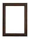 Dark wooden picture frame on white backround Royalty Free Stock Photo