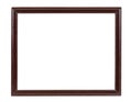 Dark wooden picture frame on white backround Royalty Free Stock Photo