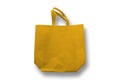 Dark yellow handle loop bag on white background