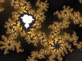 Dark yellow mandelbrot fractal shape