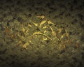 Dark yellow texture with gold pattern. Element for design. Template for design.