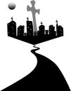 Darkcity and cross Royalty Free Stock Photo