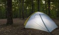 Darkening tent campsite Royalty Free Stock Photo