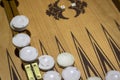 Darker cropped shoot of backgammon under dim light