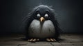 Darkly Detailed Cartoon Penguin By Anton Semenov Royalty Free Stock Photo