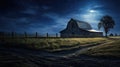 darkness barn at night