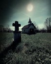 darkness church grave mood forgotten Royalty Free Stock Photo