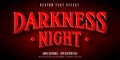 Darkness night text, game style editable text effect