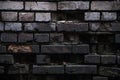 Darkness in an old ruined brick wall Royalty Free Stock Photo