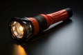 Darkness yields to the powerful glow of a torch on black Royalty Free Stock Photo