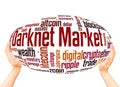 Darknet market word cloud sphere concept Royalty Free Stock Photo