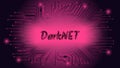 DarkNET text on dark red background with circuit board tracks.