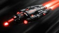 DarkSpace Vessel, Red Engine Thrust Royalty Free Stock Photo