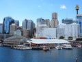 Darling Harbour environment with skyline Sydney