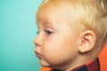 Darling little face. Carefree childhood. Small child. Cute child boy. Small baby boy with adorable face. Early childhood Royalty Free Stock Photo