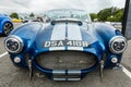 Darlington UK; August 2020: A blue AC Cobra at Auto Show car show front on