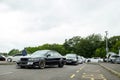 Darlington UK; August 2020: Muscle cars arriving at a Auto Show car show